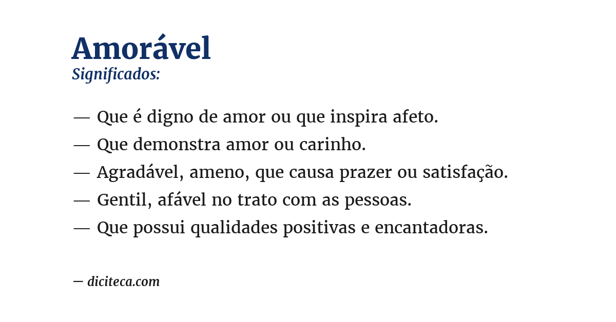 Significado de amorável