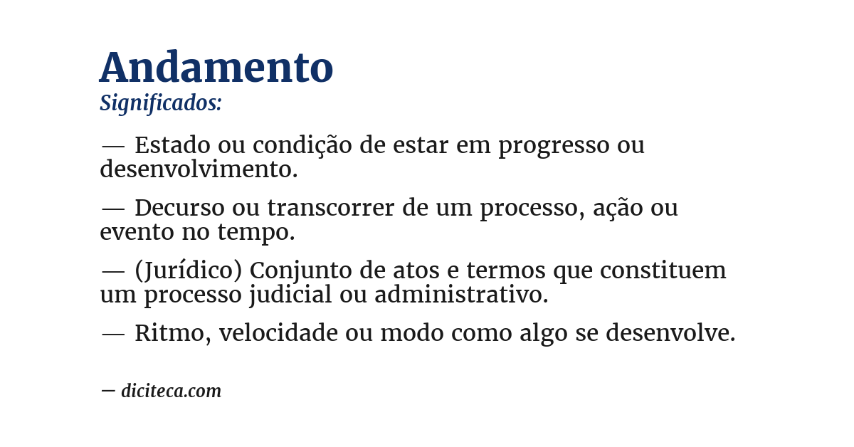 Significado de andamento