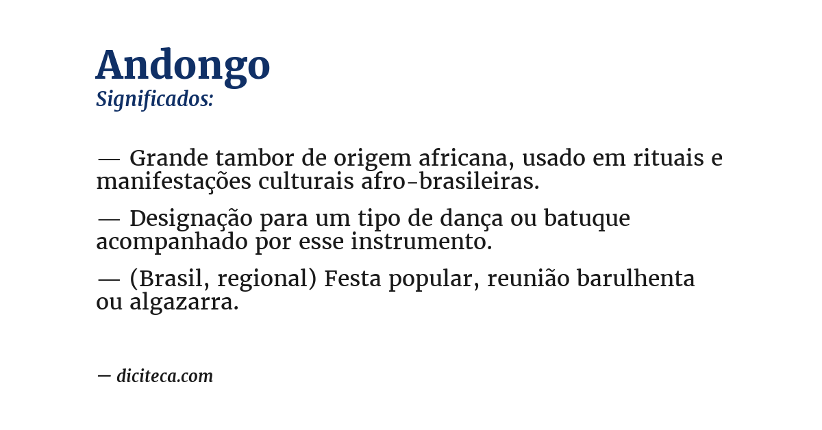 Significado de andongo