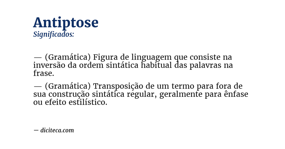 Significado de antiptose