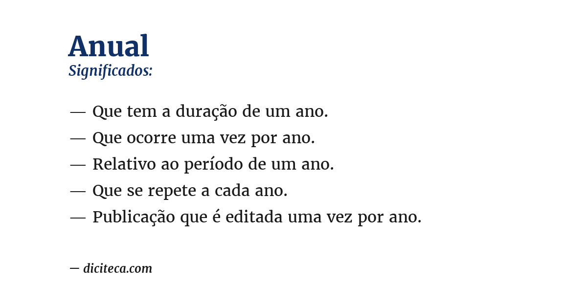 Significado de anual