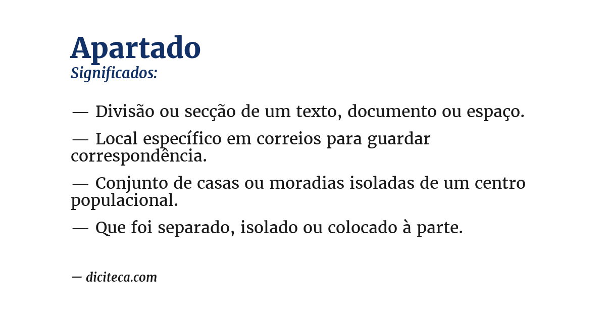 Significado de apartado