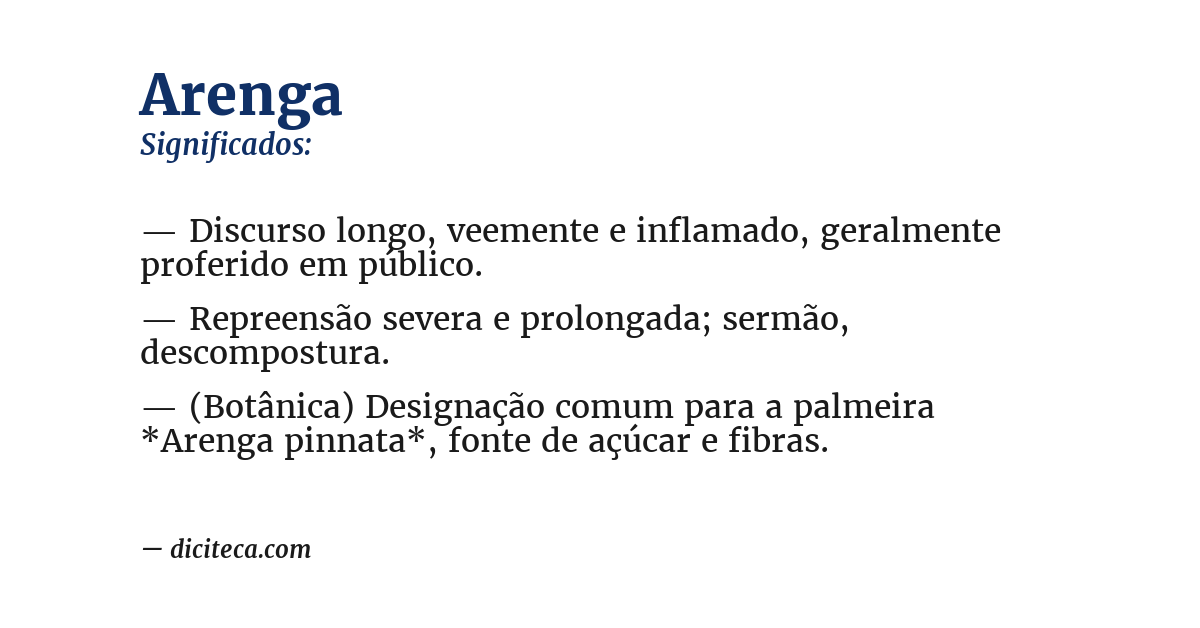 Significado de arenga