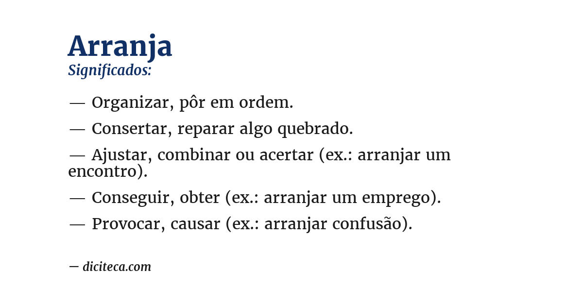 Significado de arranja