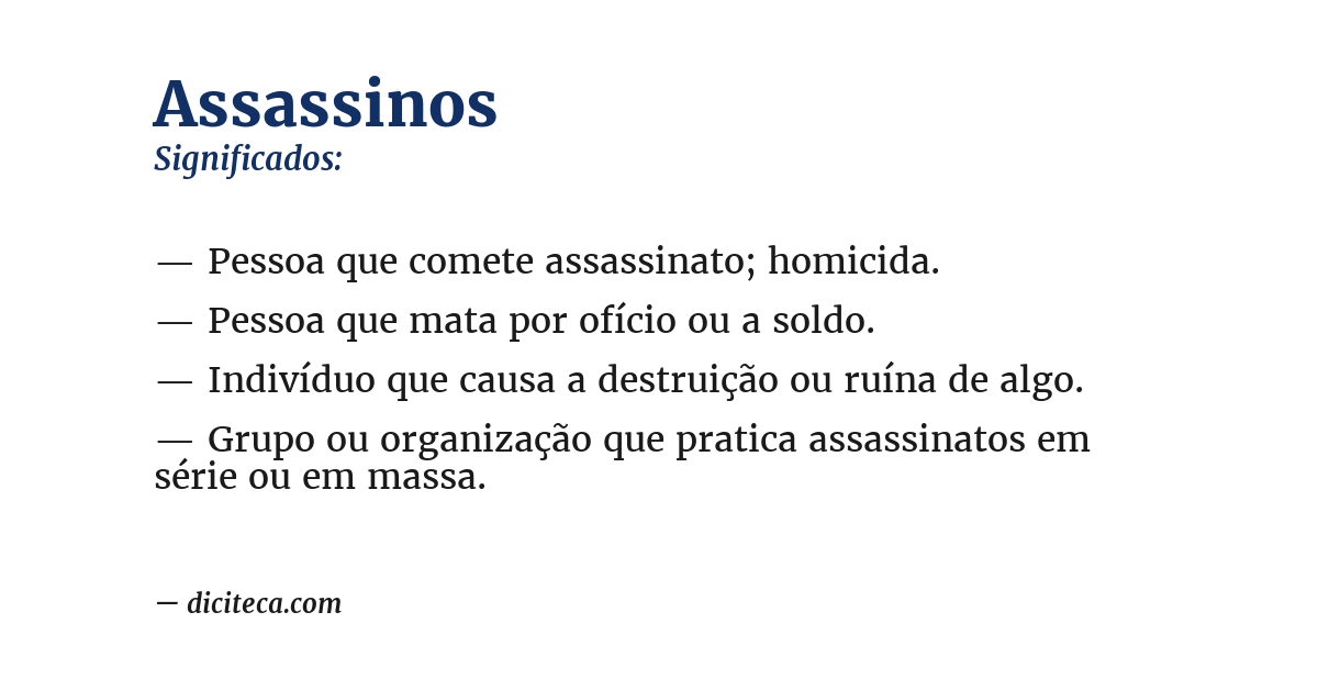 Significado de assassinos