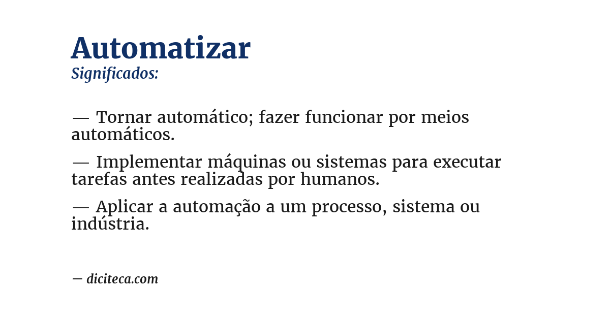 Significado de automatizar
