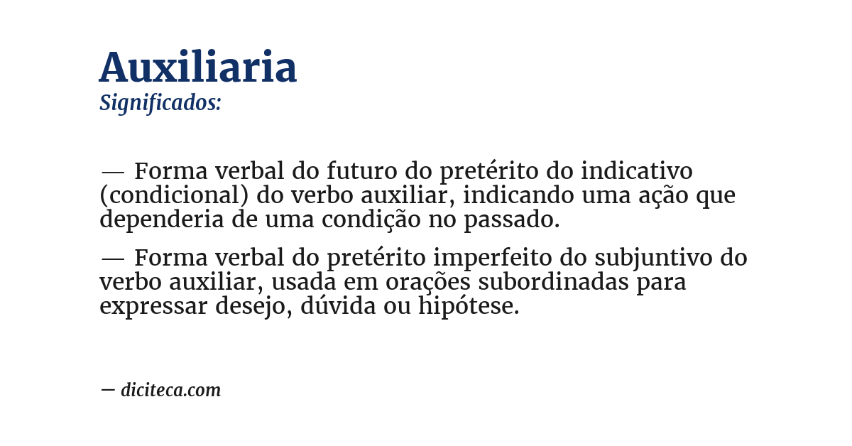 Significado de auxiliaria