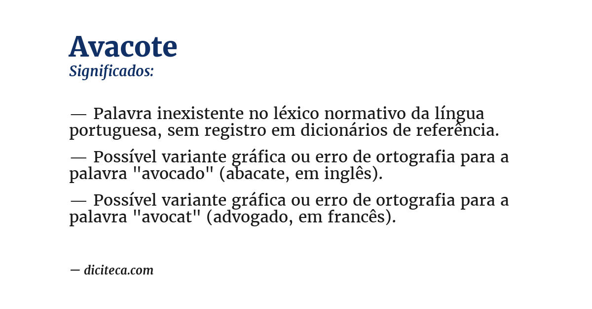 Significado de avacote