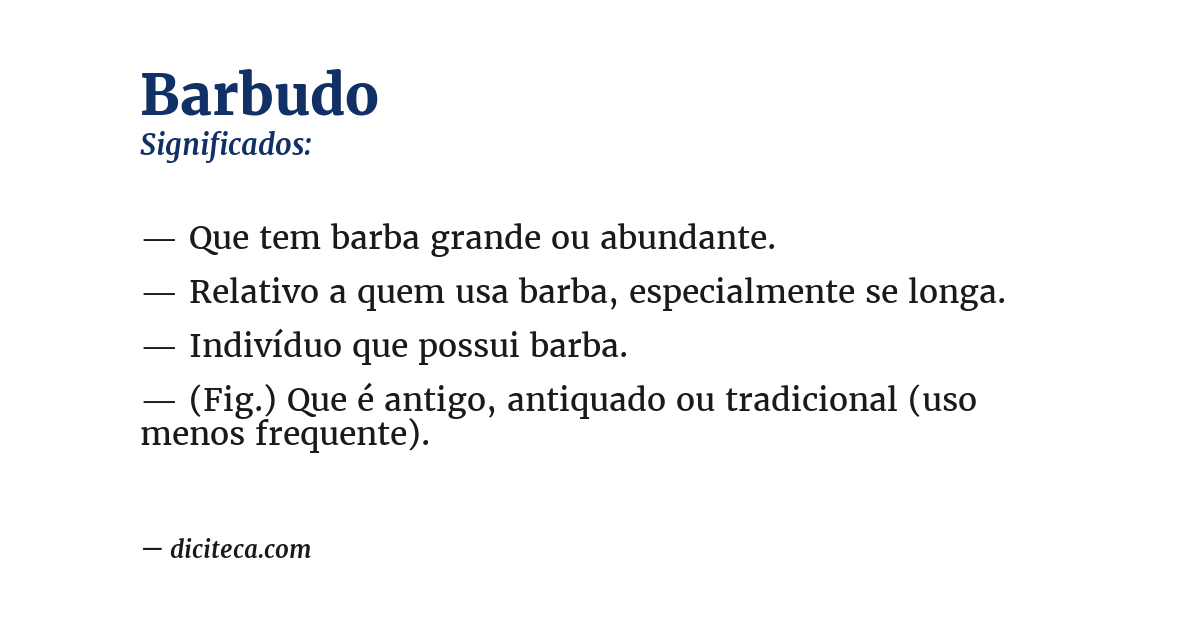 Significado de barbudo