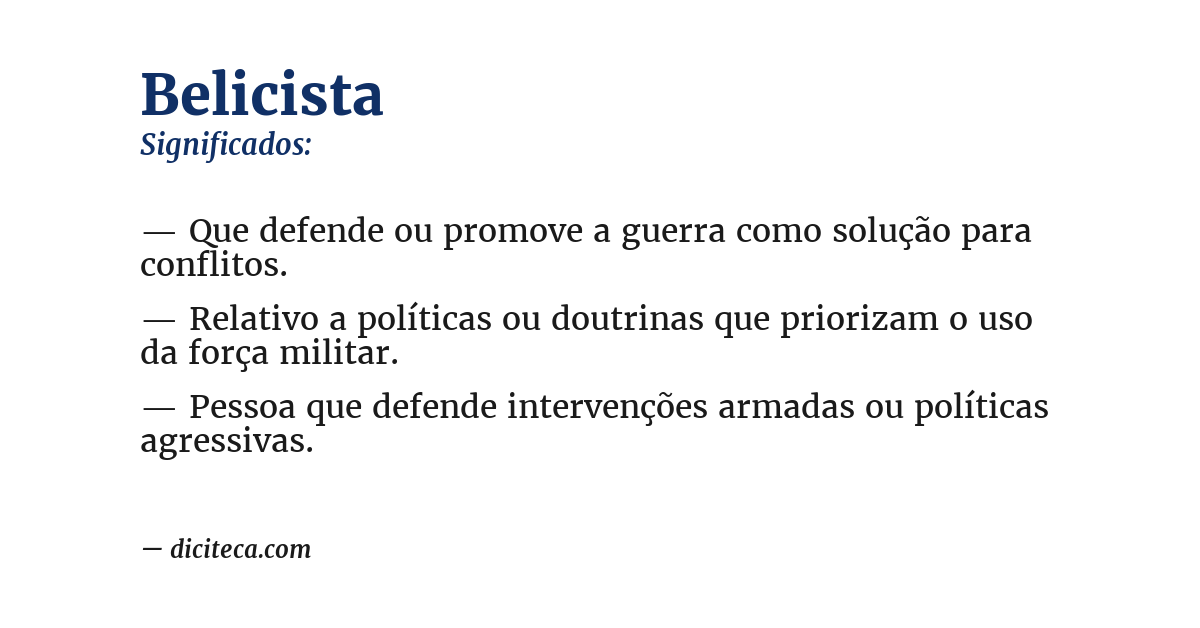 Significado de belicista