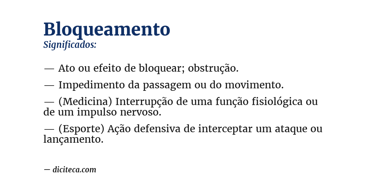 Significado de bloqueamento