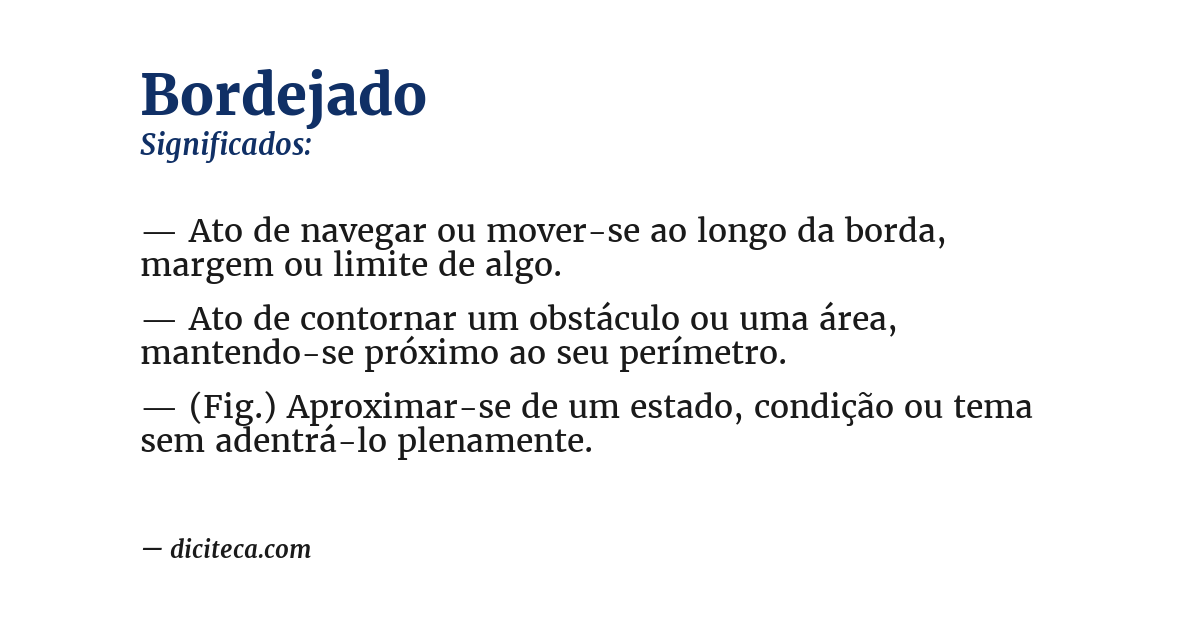 Significado de bordejado