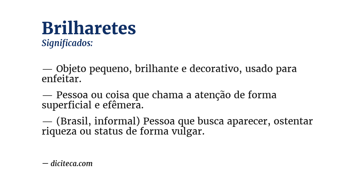 Significado de brilharetes