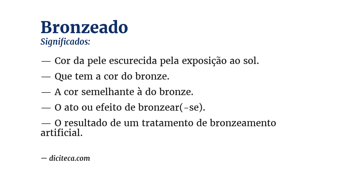 Significado de bronzeado