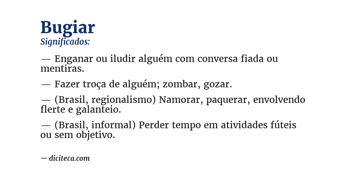 Significado de bugiar