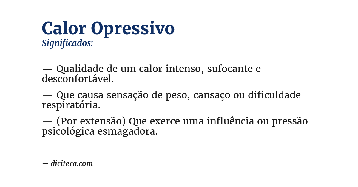 Significado de calor opressivo