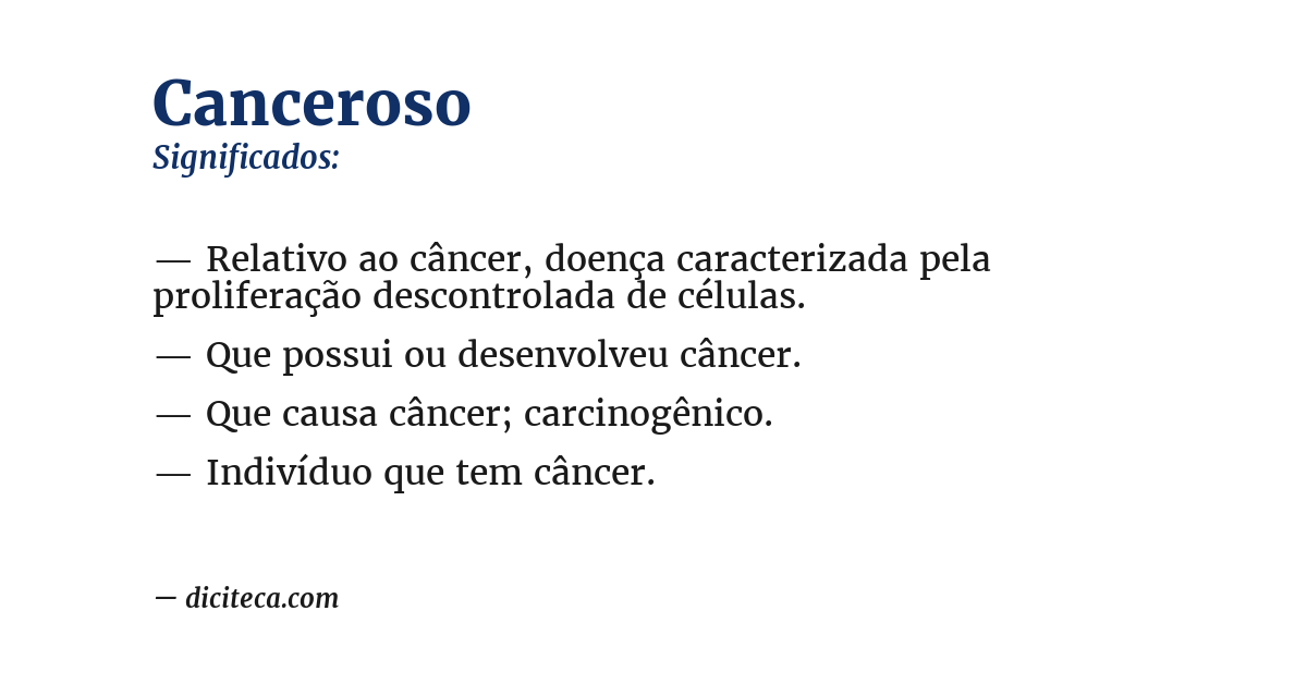 Significado de canceroso