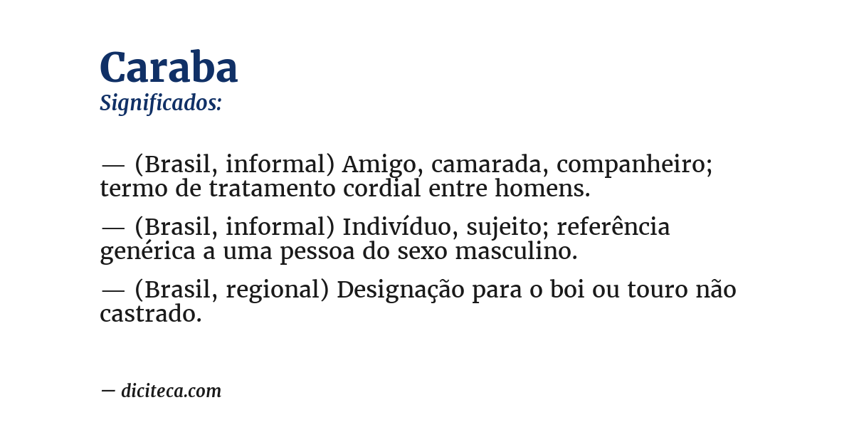 Significado de caraba