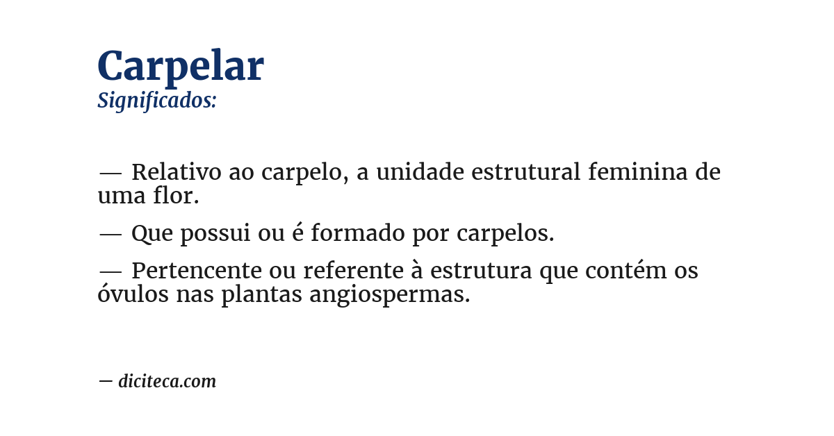 Significado de carpelar