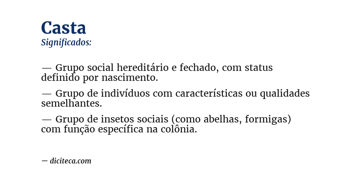 Significado de casta