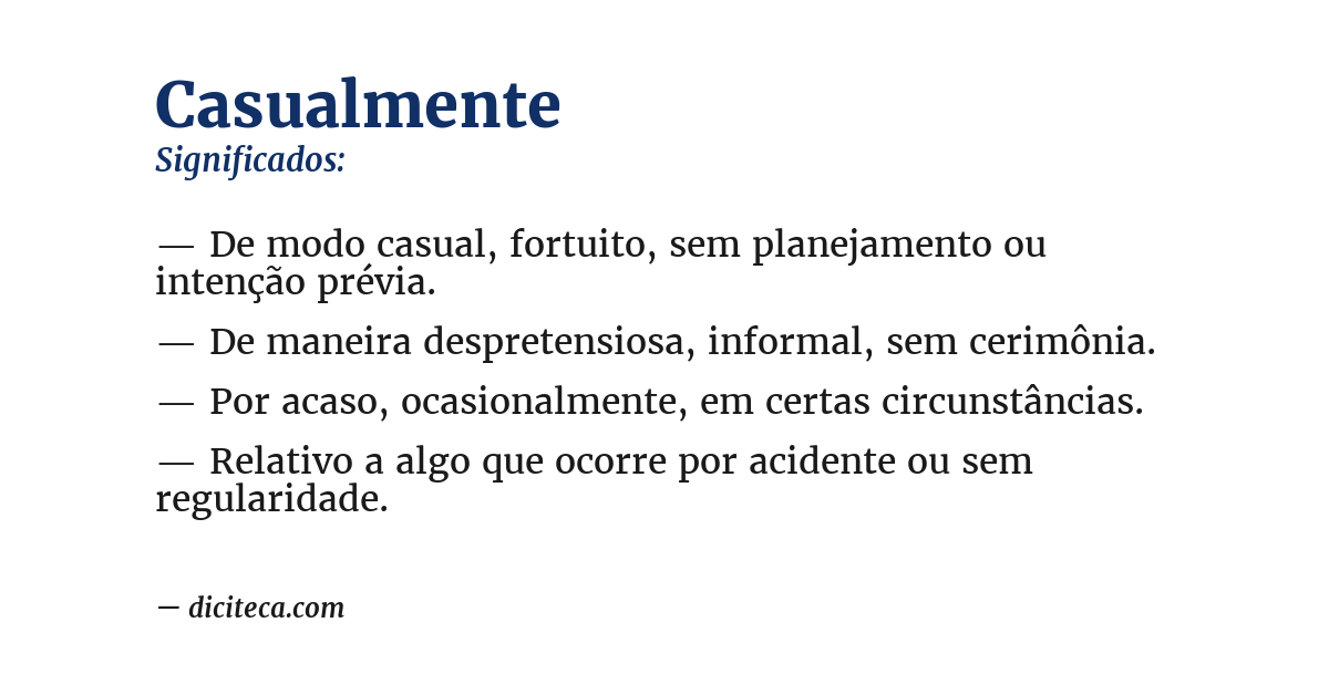 Significado de casualmente