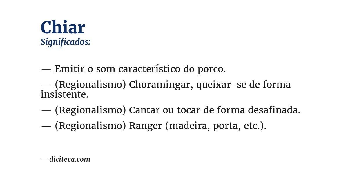 Significado de chiar