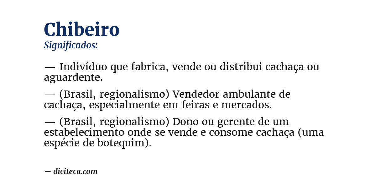 Significado de chibeiro