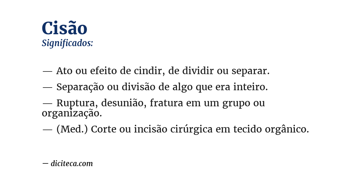 Significado de cisão