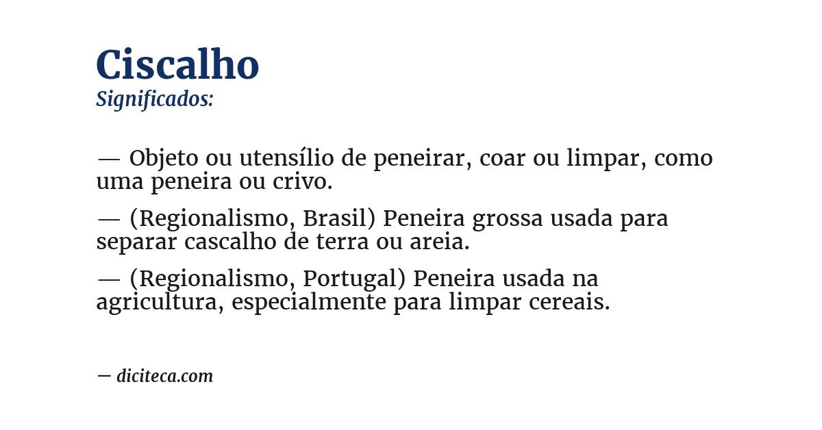 Significado de ciscalho