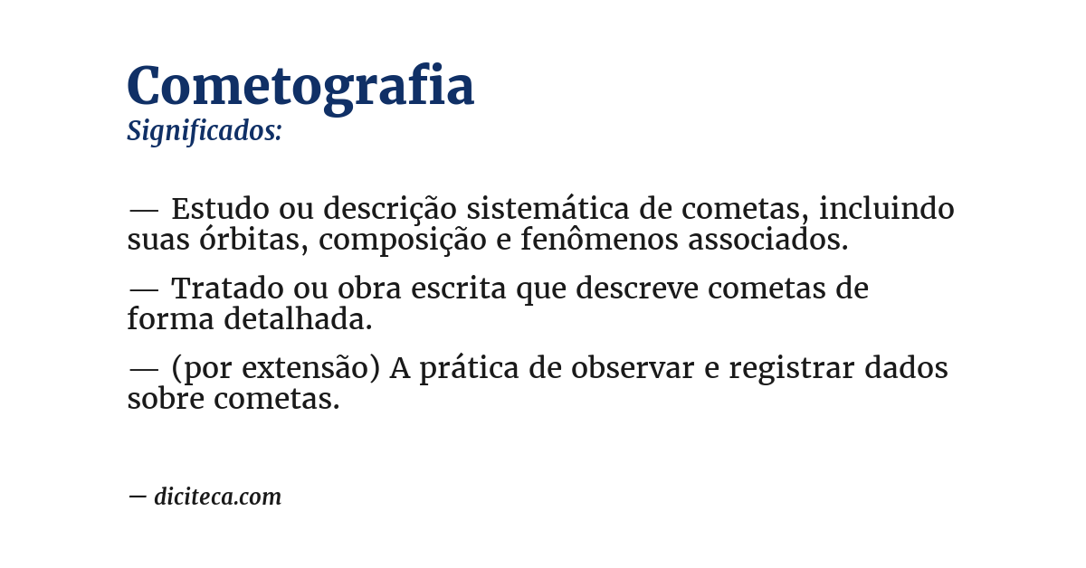 Significado de cometografia