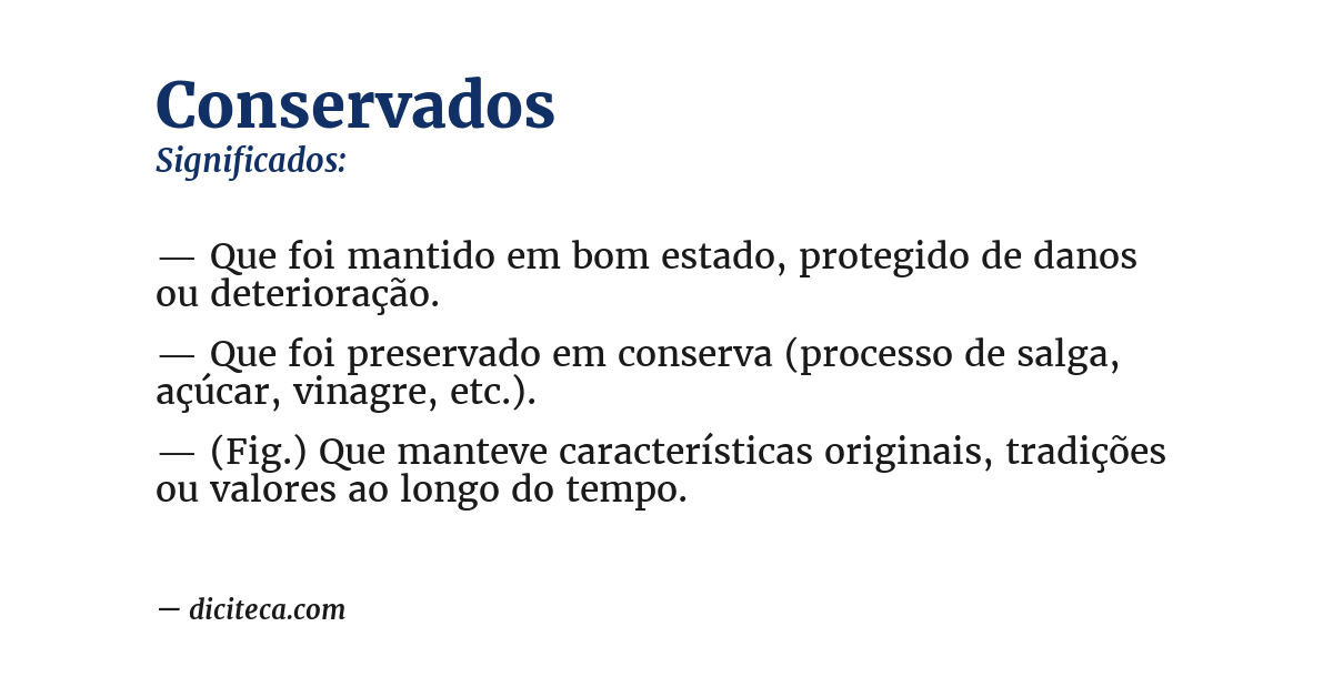Significado de conservados
