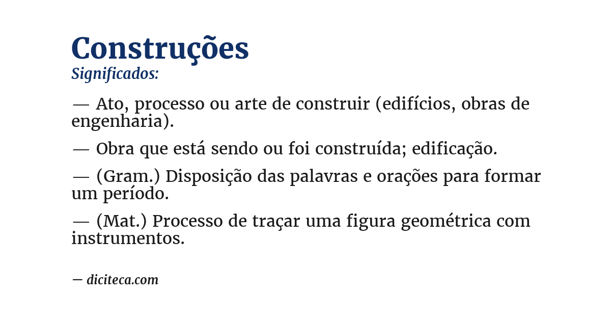Significado de construções