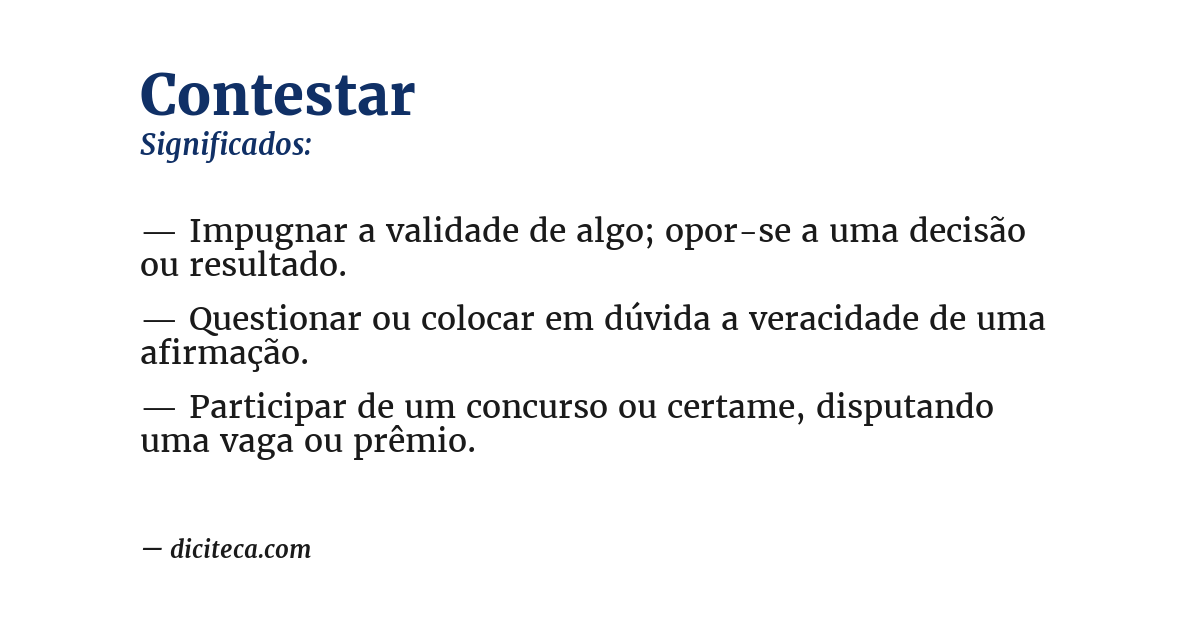 Significado de contestar