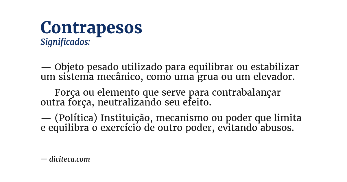 Significado de contrapesos