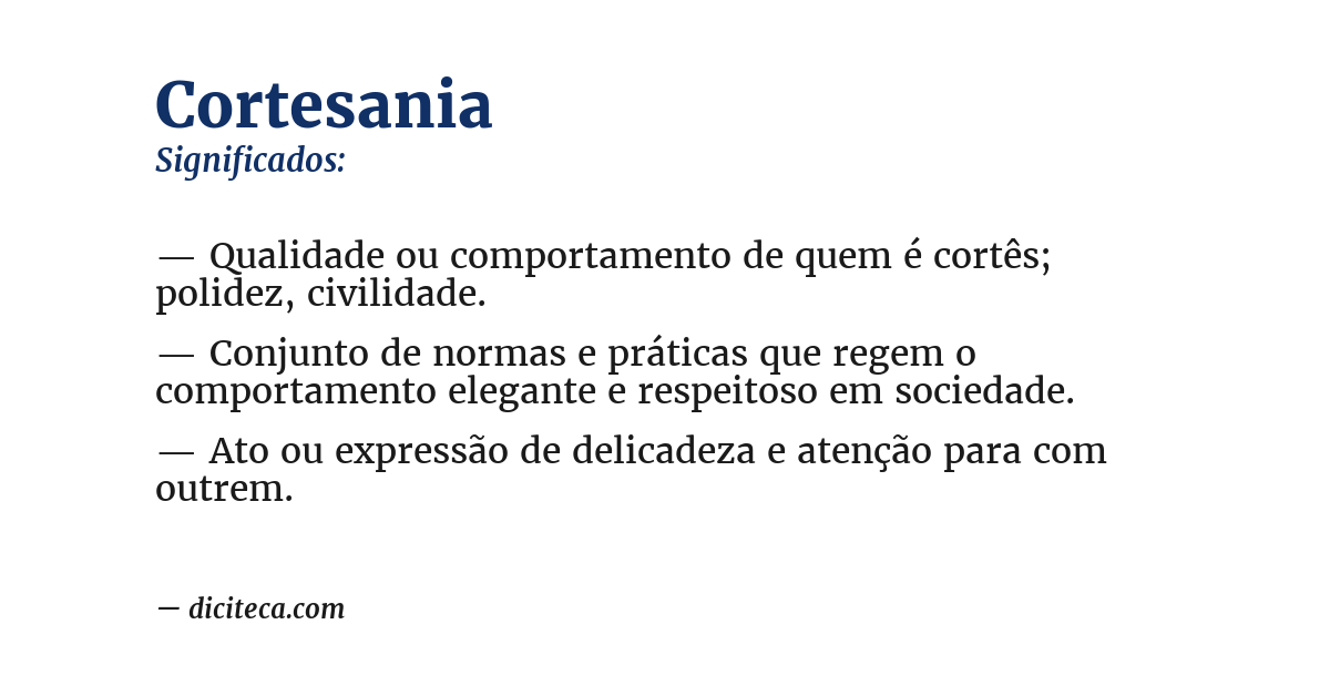 Significado de cortesania