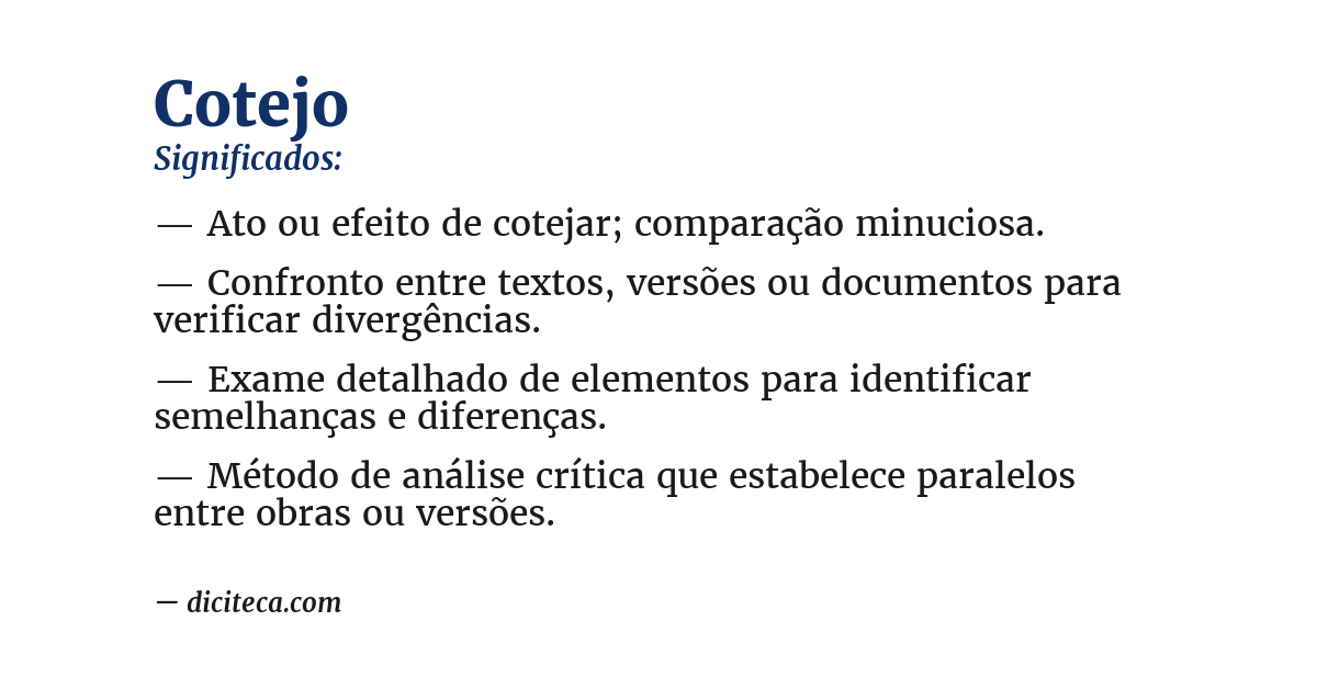 Significado de cotejo