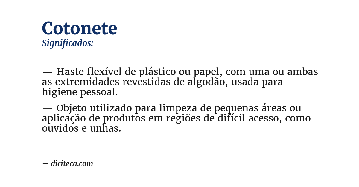 Significado de cotonete