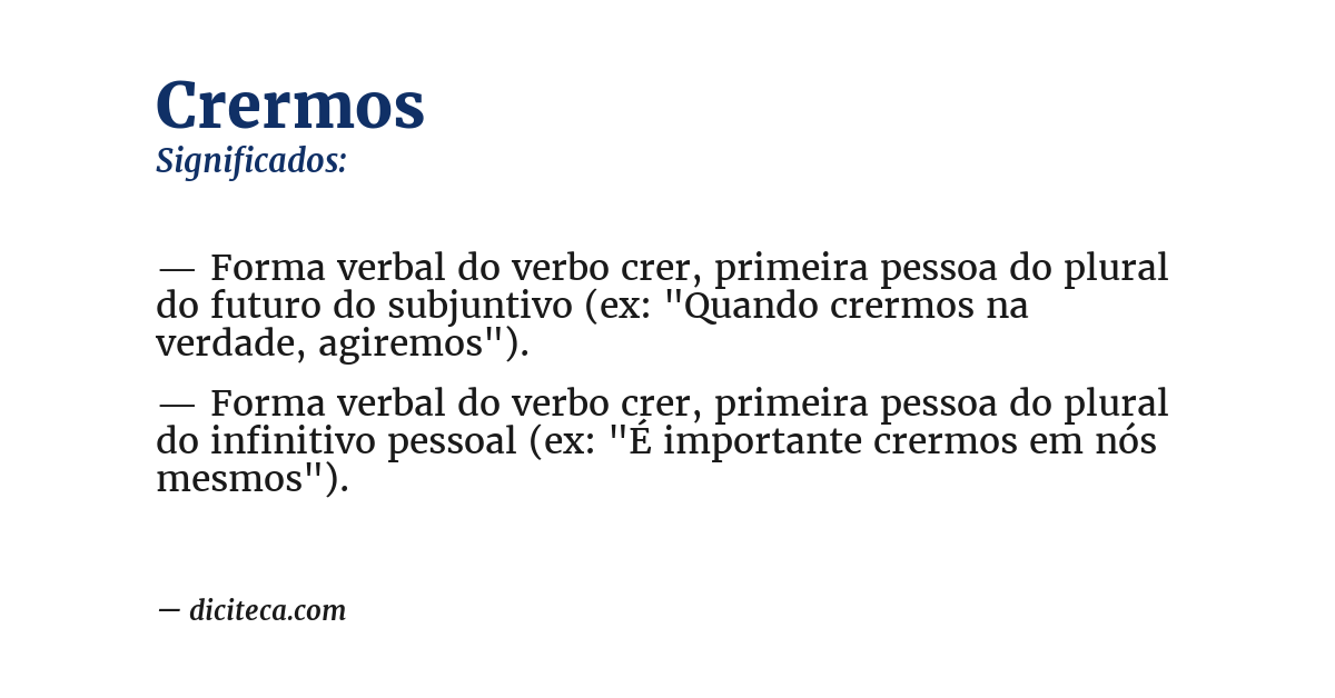 Significado de crermos