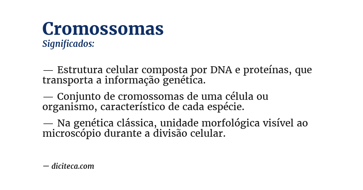 Significado de cromossomas