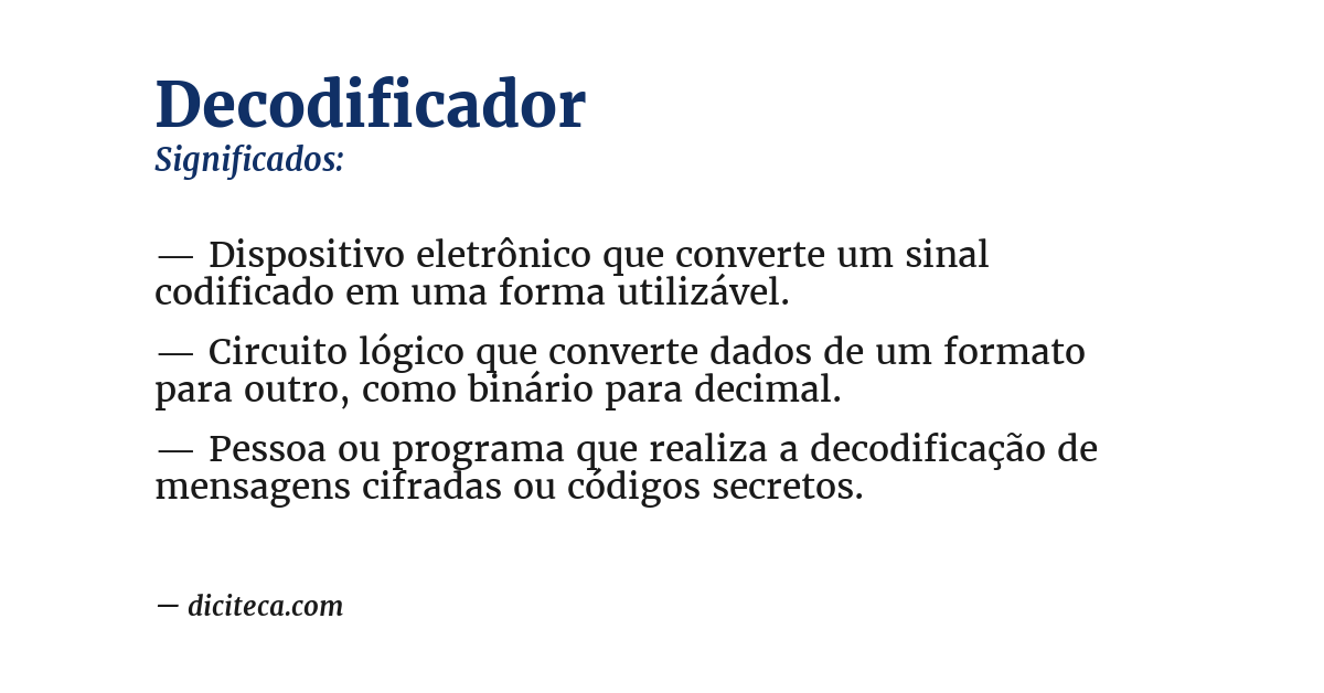 Significado de decodificador
