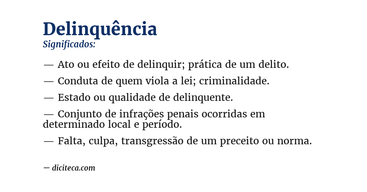 Significado de delinquência