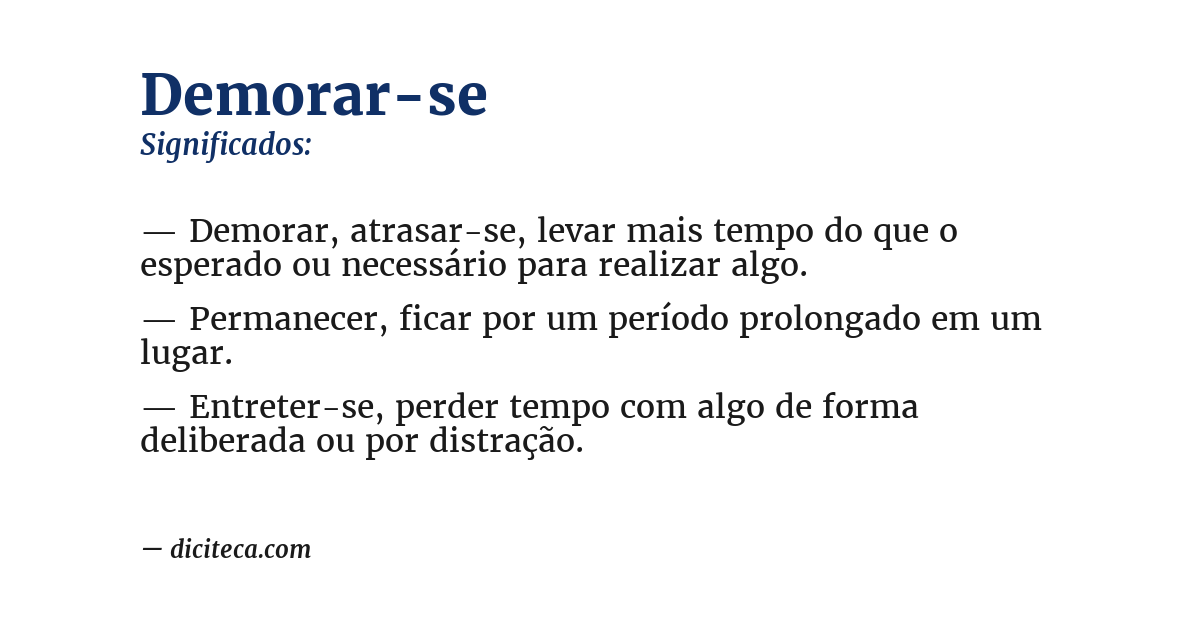 Significado de demorar-se