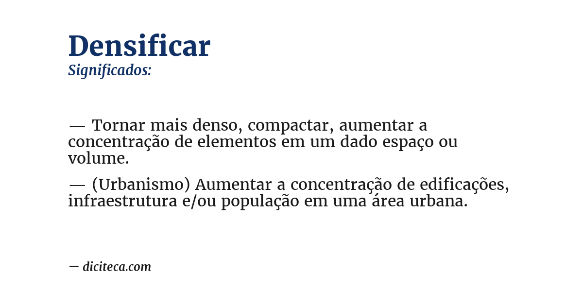 Significado de densificar