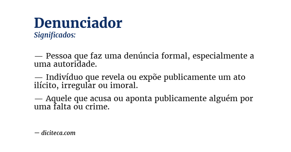 Significado de denunciador