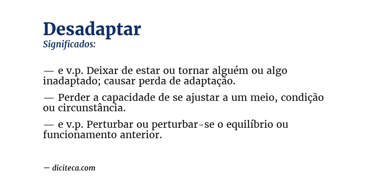 Significado de desadaptar