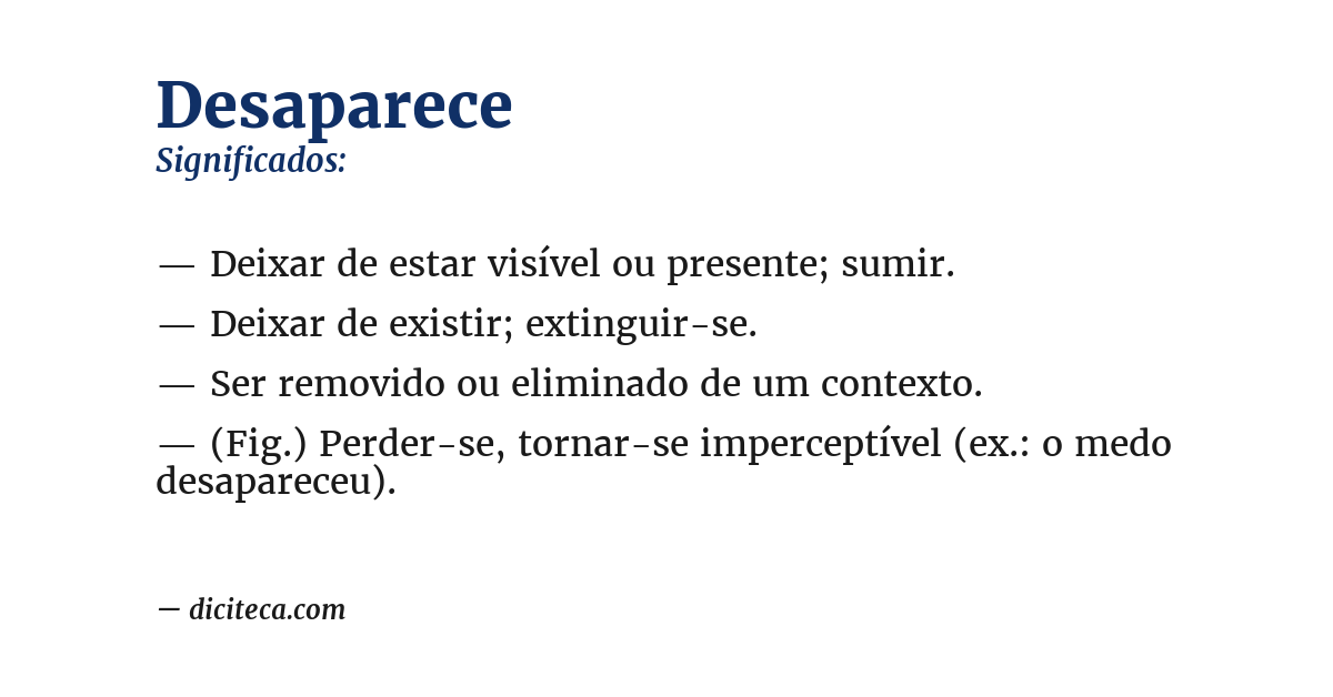 Significado de desaparece