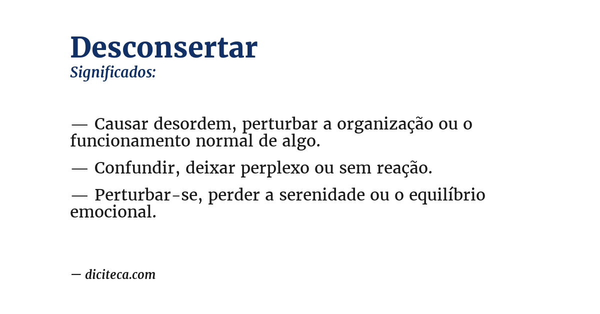 Significado de desconsertar
