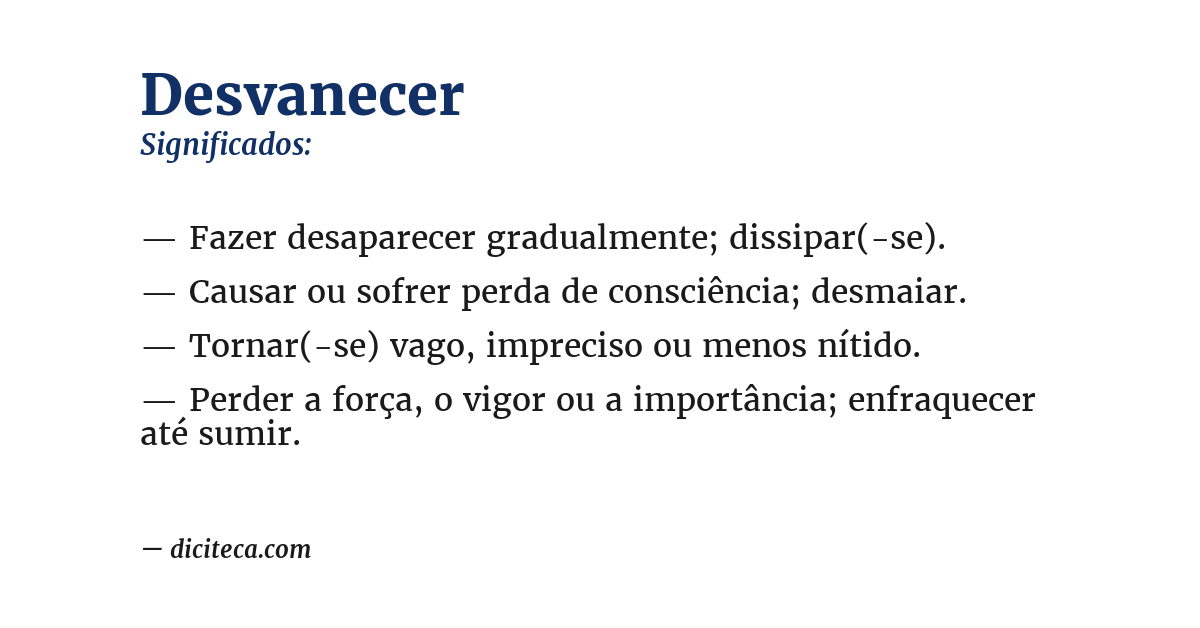 Significado de desvanecer