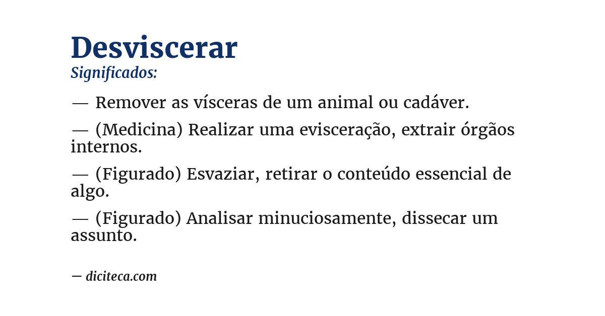 Significado de desviscerar