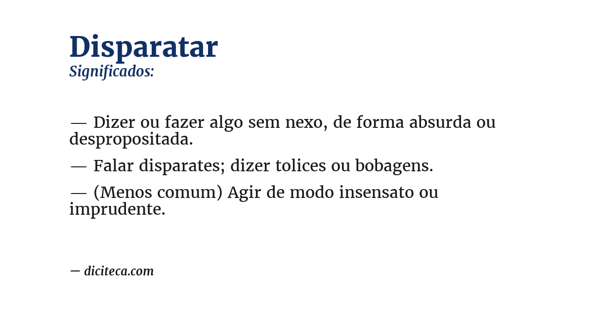 Significado de disparatar